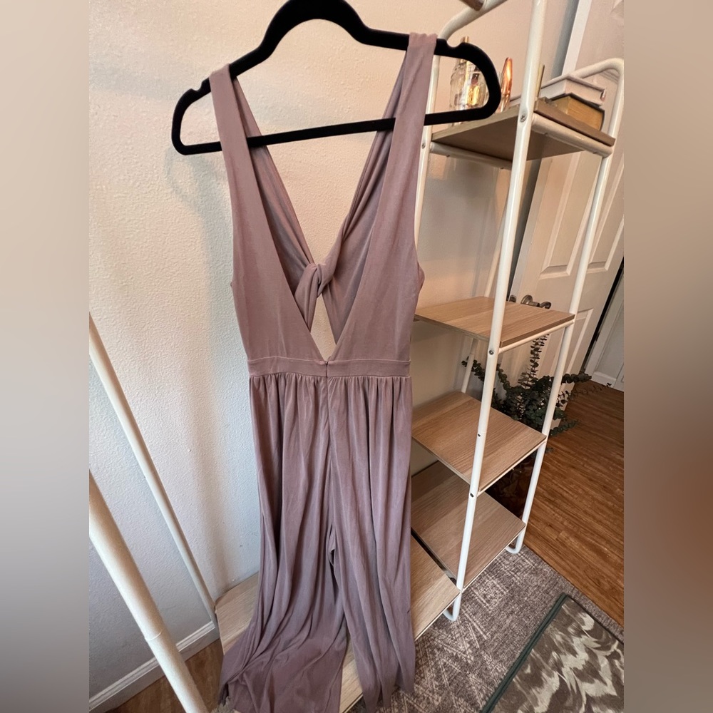 Wide legged purple jumpsuit